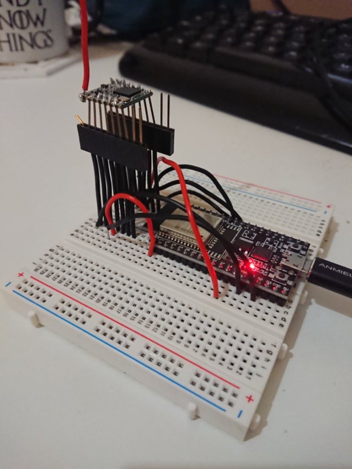 A photo of the ESP32 and RFM95W devices used for Gatway and Endpoint nodes.